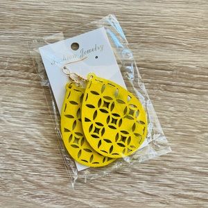 ✨Bright Yellow Lightweight Wooden Earrings✨